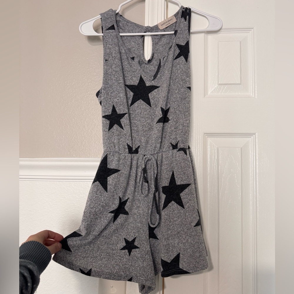Grey Star-Print Sleeveless Romper